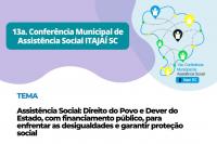 13ª Conferência Municipal de Assistência Social será realizada neste mês