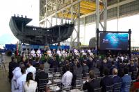 Cerimônia solene comemora conclusão da base da primeira fragata da Marinha em construção em Itajaí