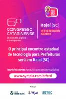 Divulgada a programao do 6 Congresso Catarinense de Cidades Digitais e Inteligentes