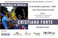 Conservatrio promove workshop com o baterista Cristiano Forte nesta quinta-feira (07)