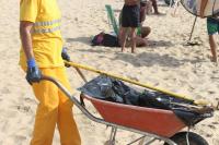 Mais de 40 toneladas de lixo so recolhidas das praias de Itajaí no primeiro dia de 2019